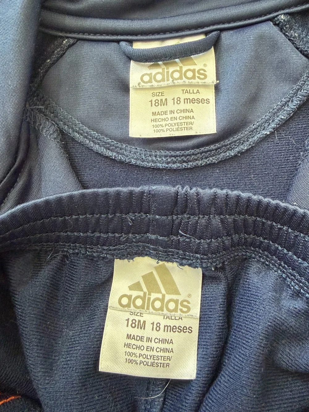 Adidas Kids Navy & Orange Track Suit, size 18M
